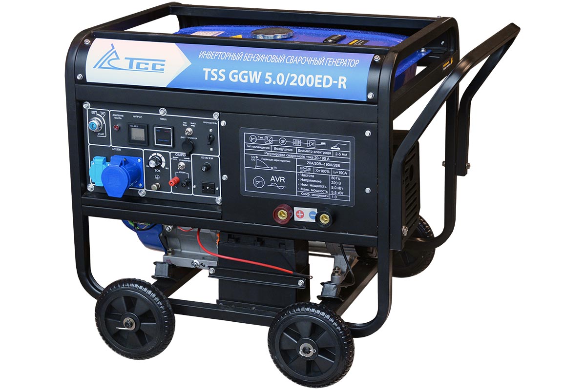 Генератор бензиновый сварочный инверторный 5 кВт ТСС GGW 5.0/200ED-R Генераторы (электростанции)
