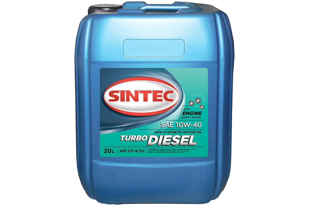 Масло Sintec Turbo Diesel SAE 10W-40 API CF-4/CF/SJ канистра 20л ТСС 031622 Смазывающе-охлаждающая жидкость